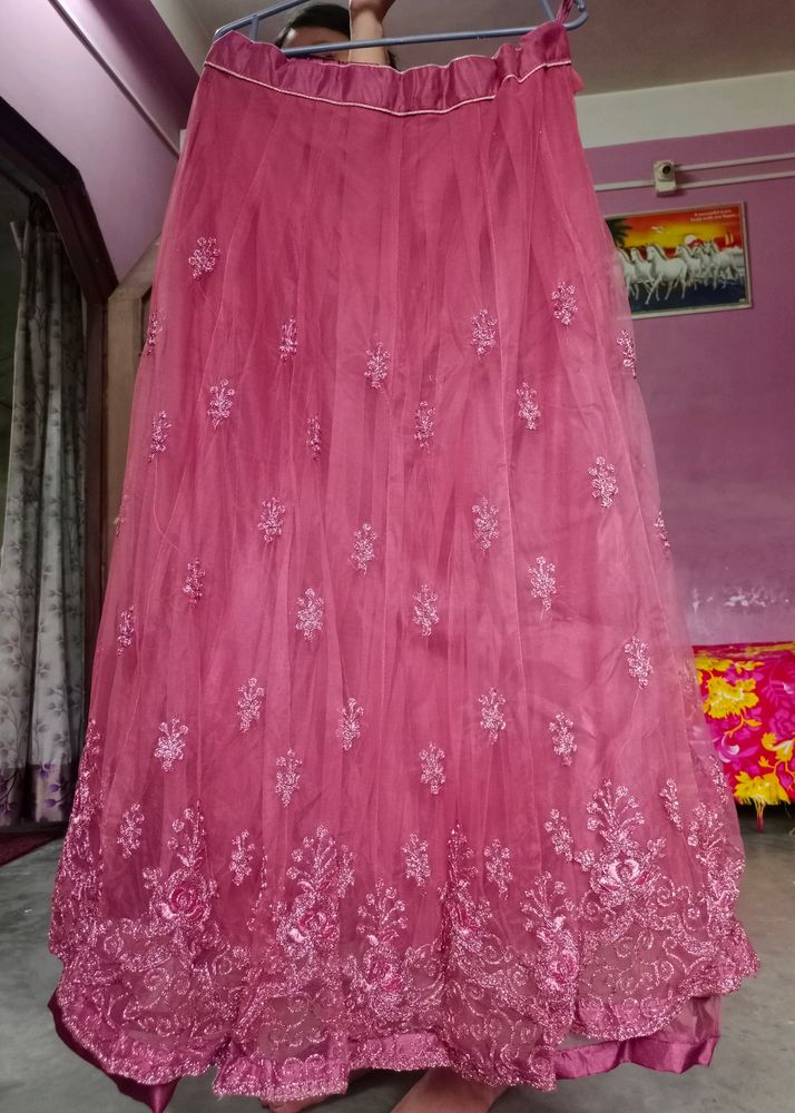 Never Worn Mauve Embroidered Lahenga Choli