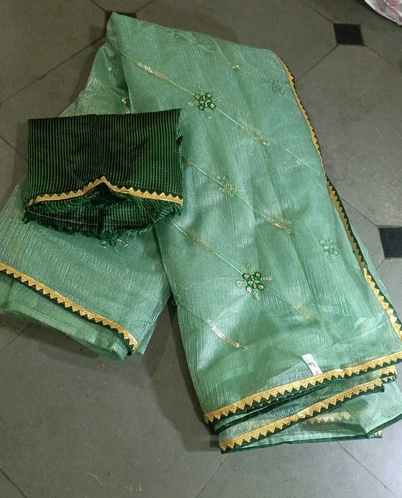 Organza New Saree With Blouse Piece