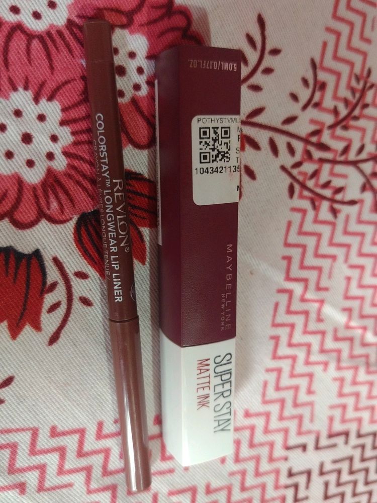 Maybelline New York Lipstick And Revlon Lipliner