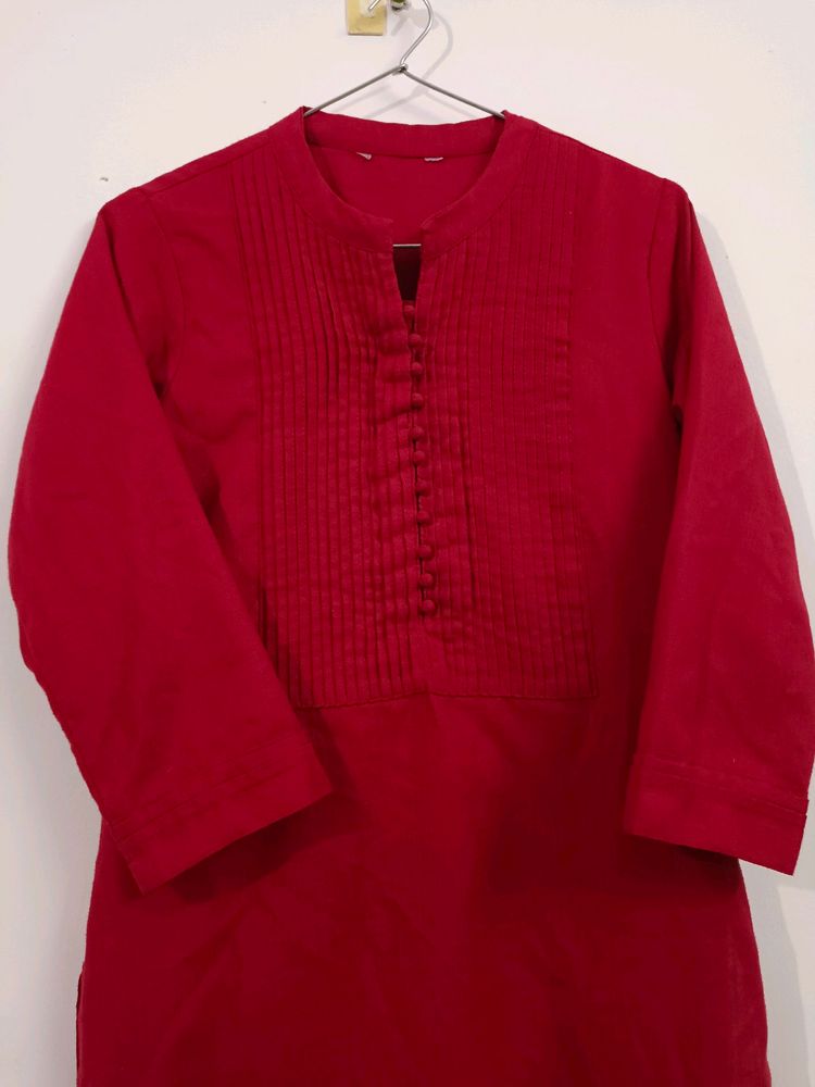 Red Cotton Kurta