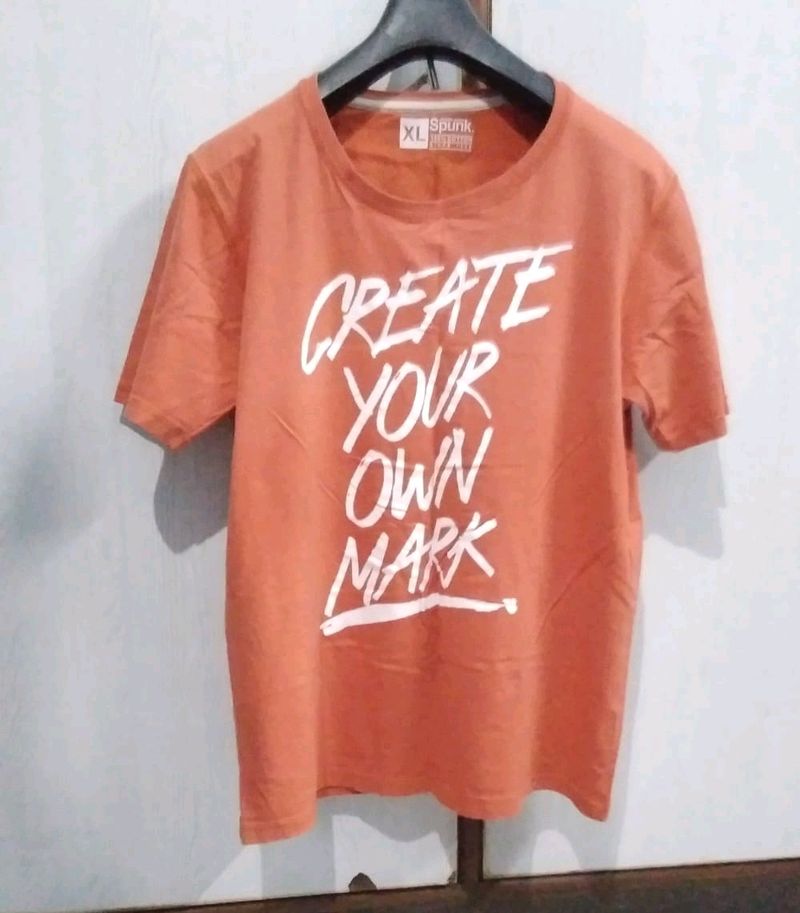 Orange Colour Men T-shirt