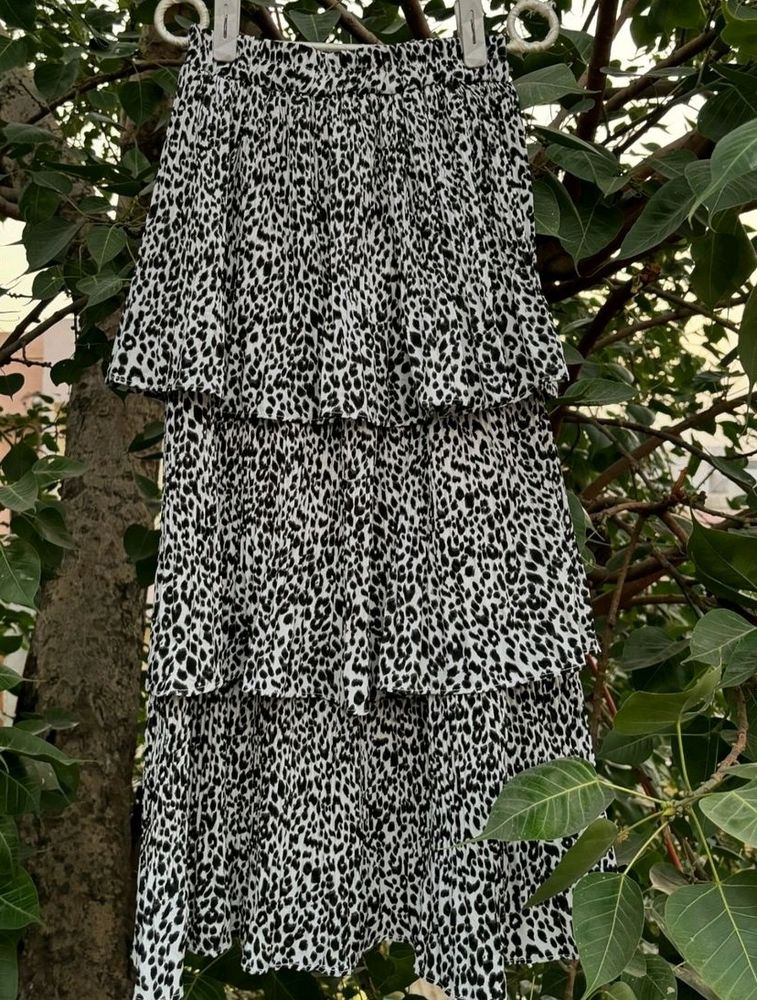 Cheetah Print Layered Skirt