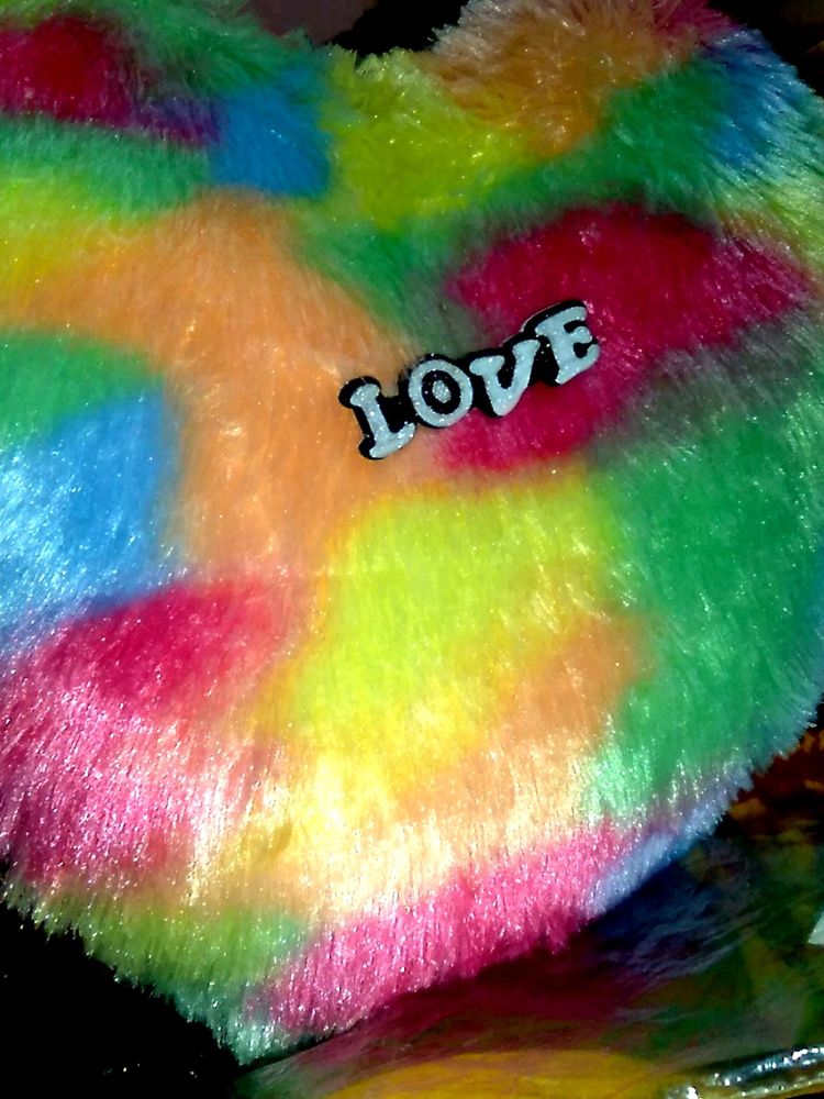 Heart Soft Furry Pillow Toy