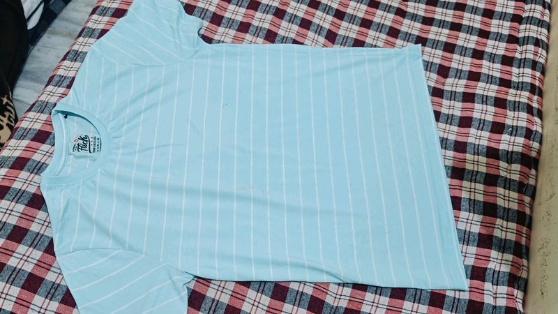 Cyan Colour Tshirt For Men