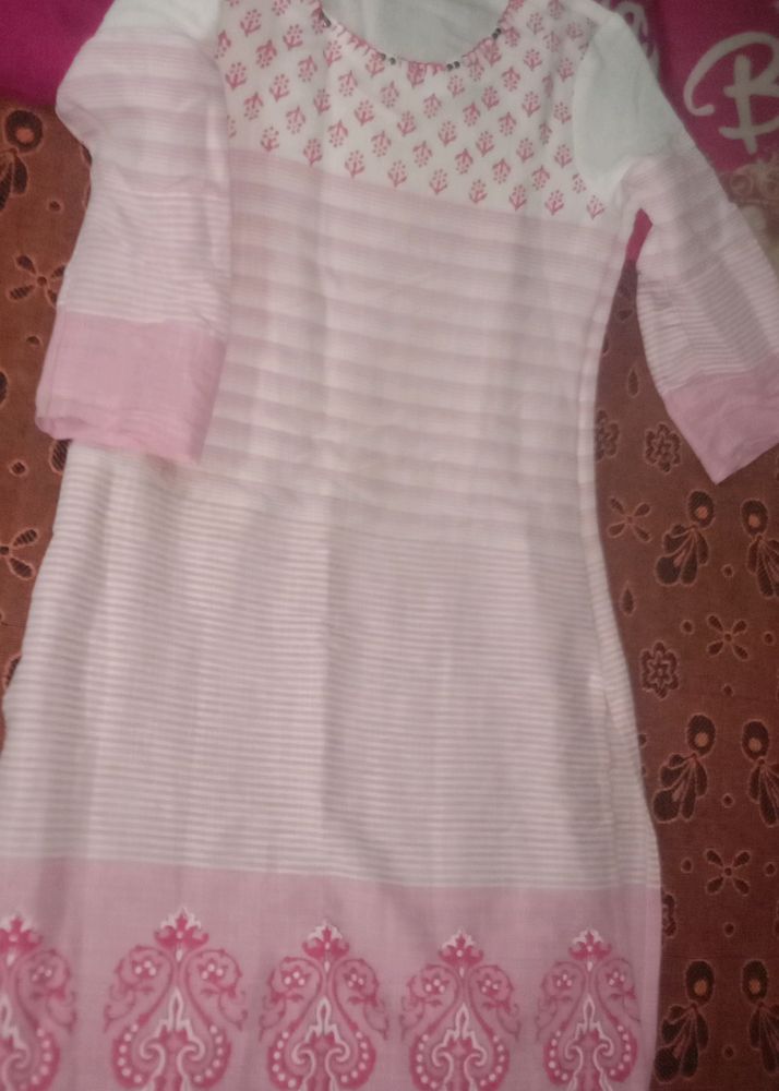 Pink With White Kurta