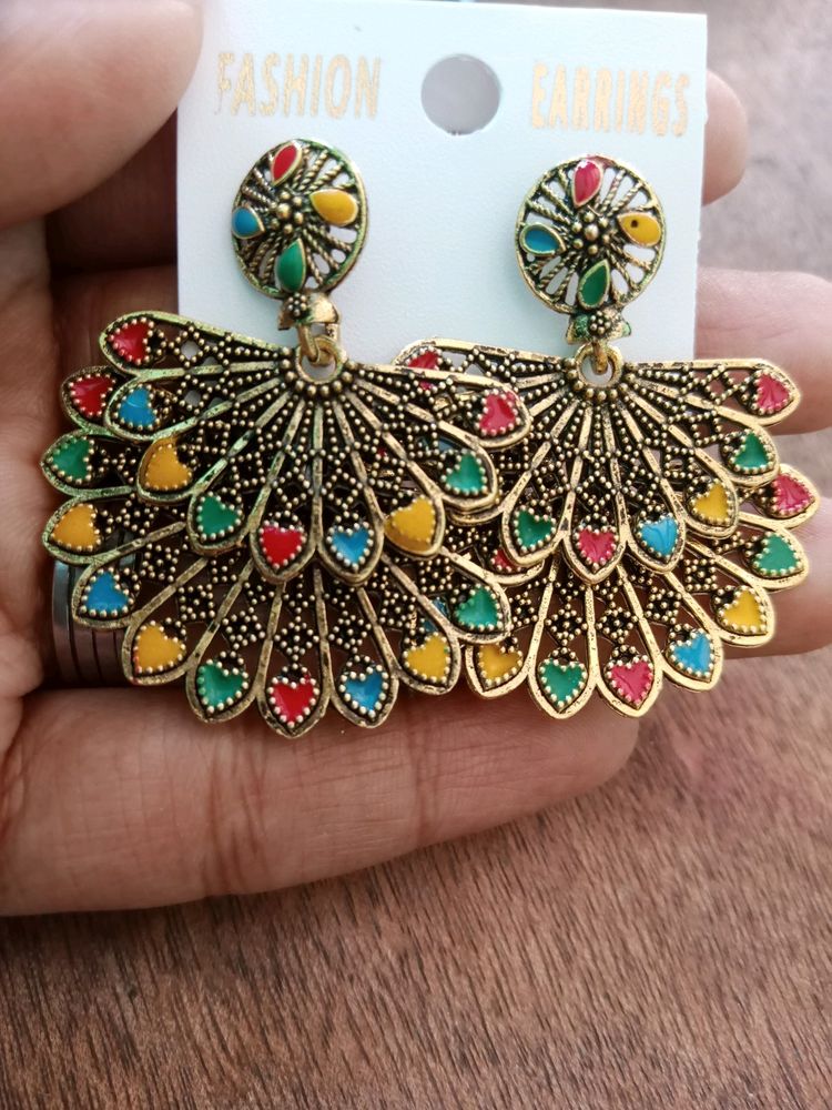 New Golden Colourful Earrings