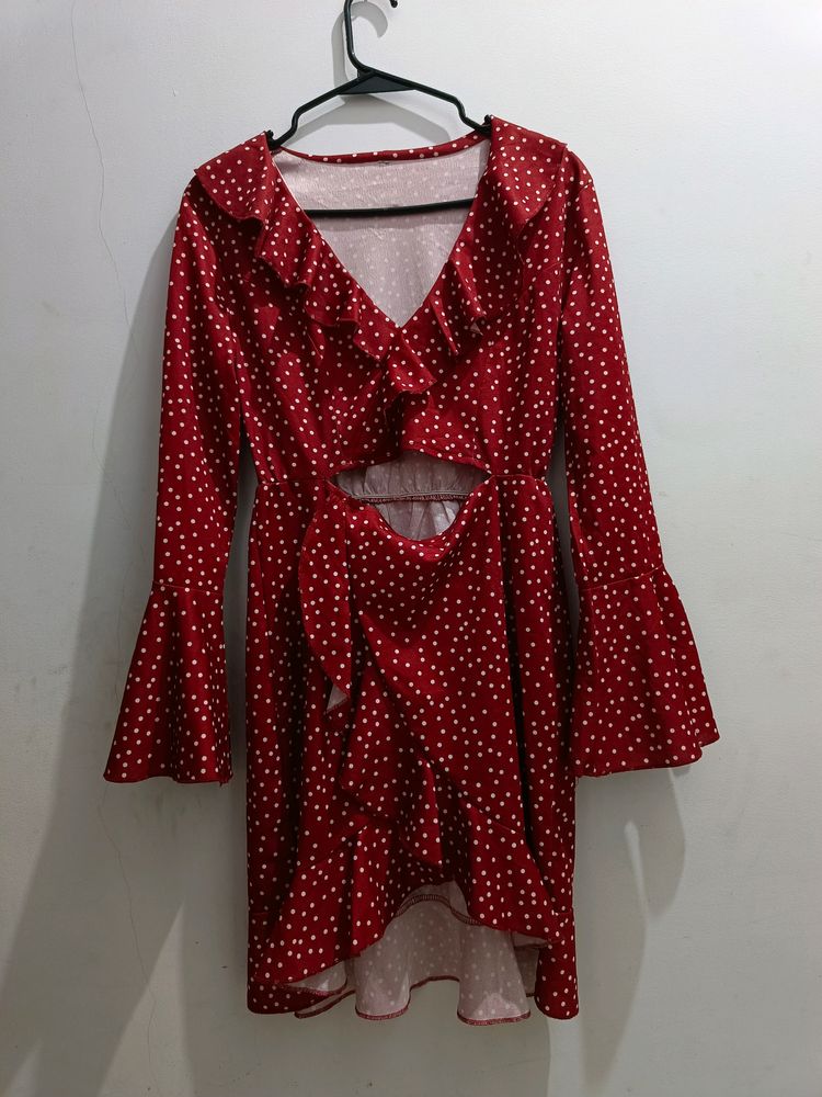 Retro Vintage Cutout Polka dot Dress