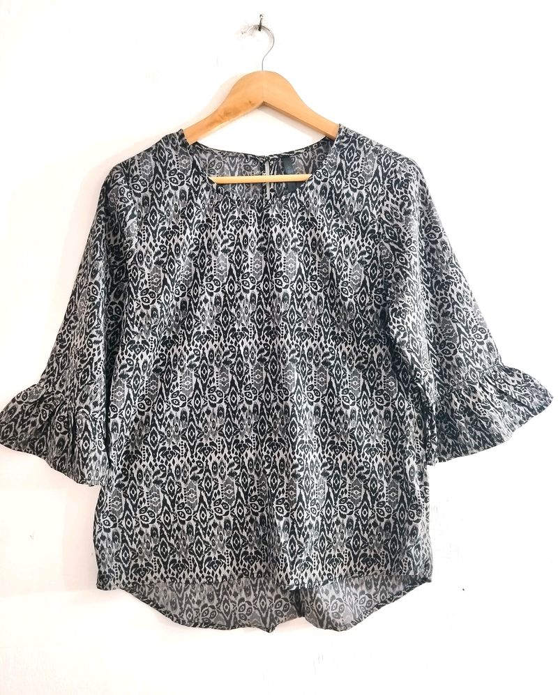 Easybuy Black Printed Top ( Women)