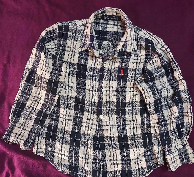 Boys Vintage Plaid Flannel Shirt