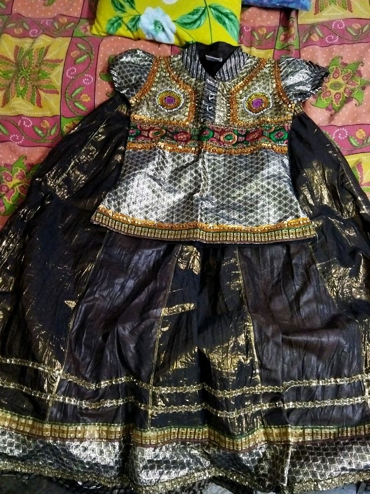 Traditional Top And Skirt With  Hand Embroidery