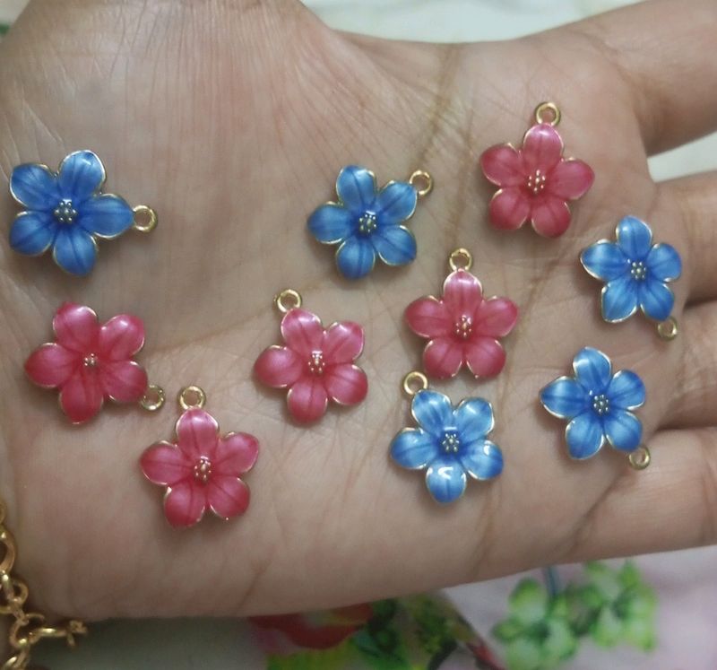 Flower Charms 10 Pcs