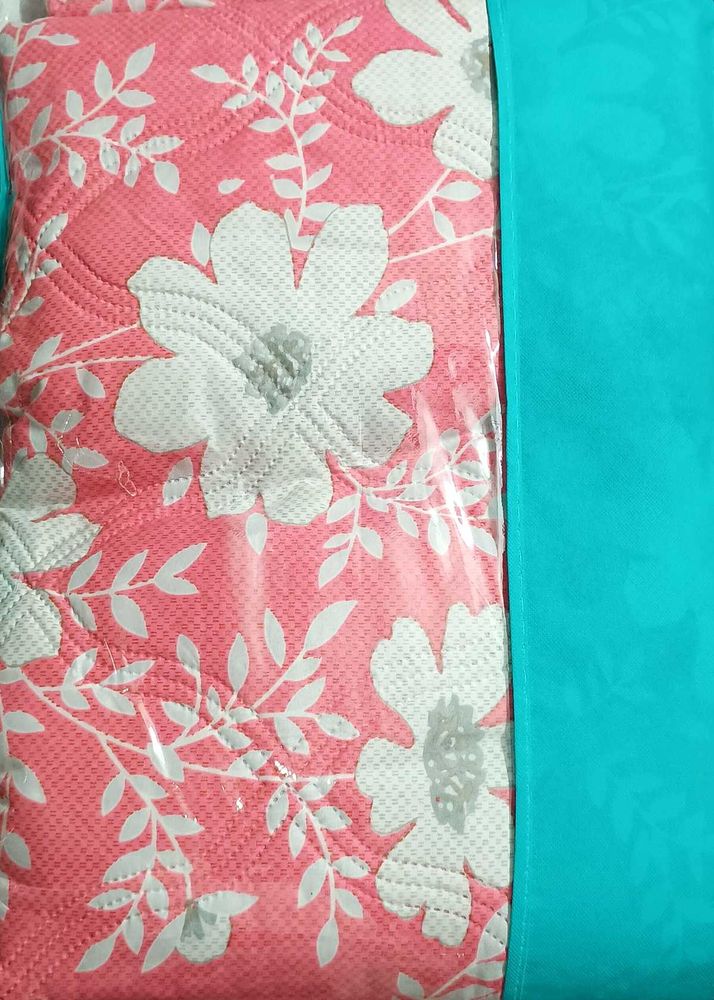 Light Pink Color With White Flower Print Bed Sheet