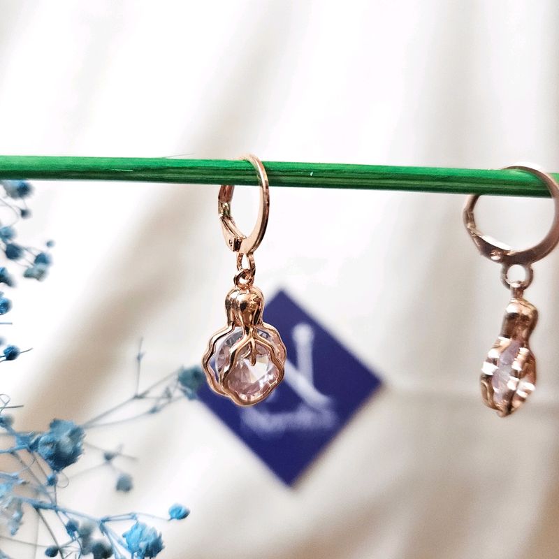 Anti-tarnish Caged AD Stone Earrings