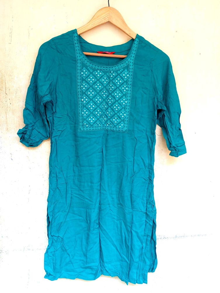 Designer Sea Green Kurta Tunic (Women)