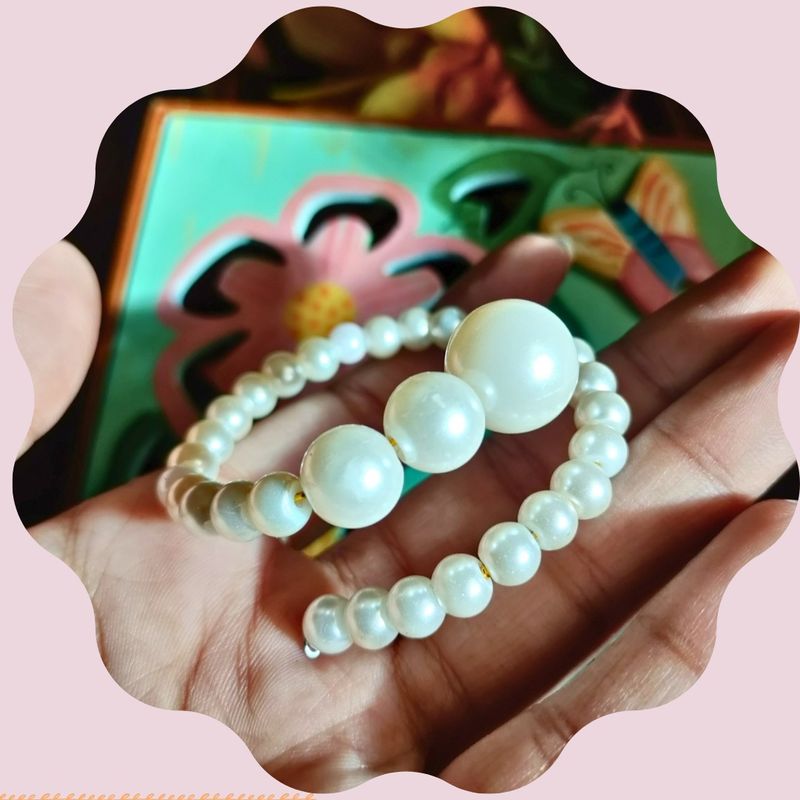 Handmade Pearl Spiral Bracelet