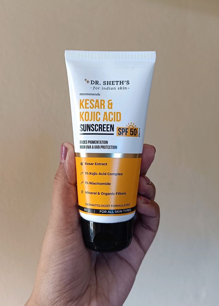 Dr. Sheth's Kesar & Kojic Acid sunscreen spf 50