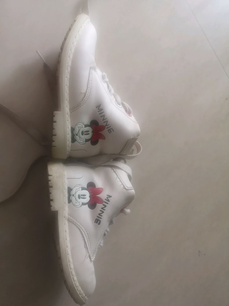 White Minnie Shoes From Dubai