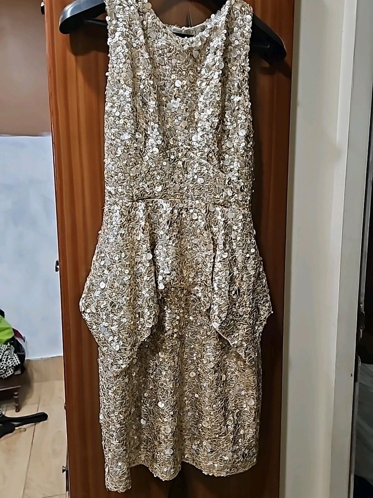 Golden Fully Embellished Heavy Party Dress