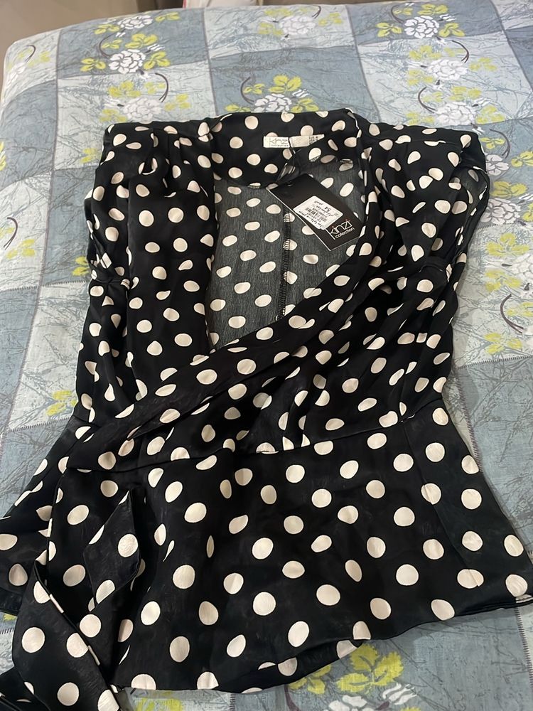 Black Polka Dot Stylish Top