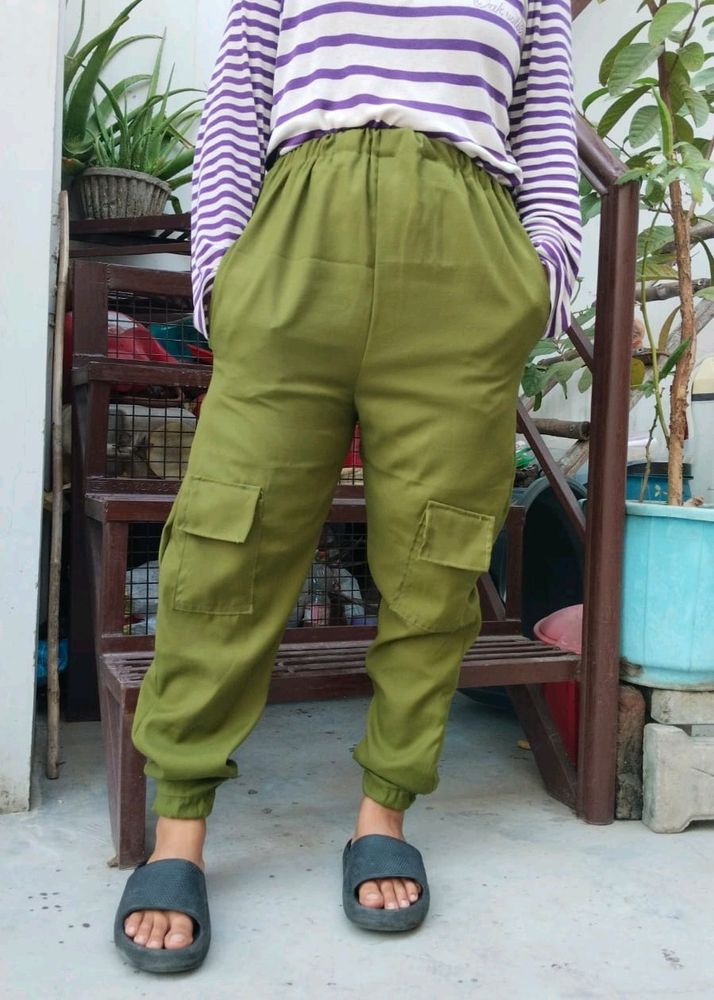 Olive Green Jogger High Waist