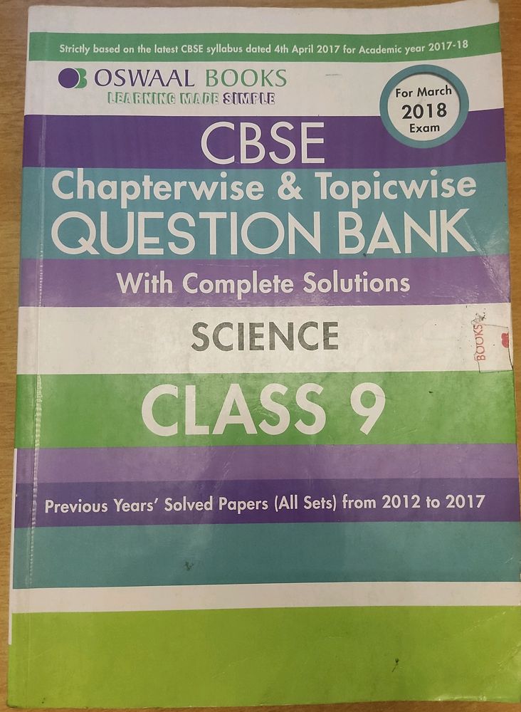 OSWAAL CLASS 9 SCIENCE QUESTION BANK