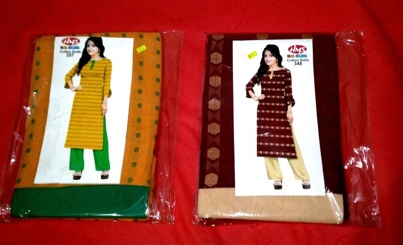 Combo Of 2 Branded Pure Cotton Dress Material