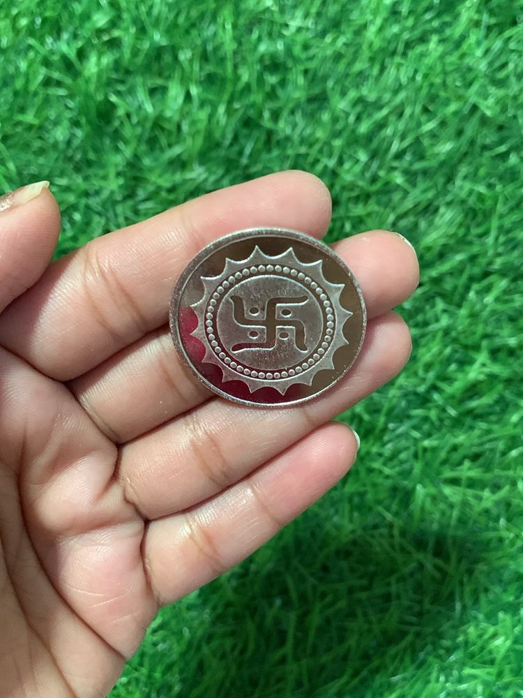 Swastik Coin With Ganeshji & Laxmiji