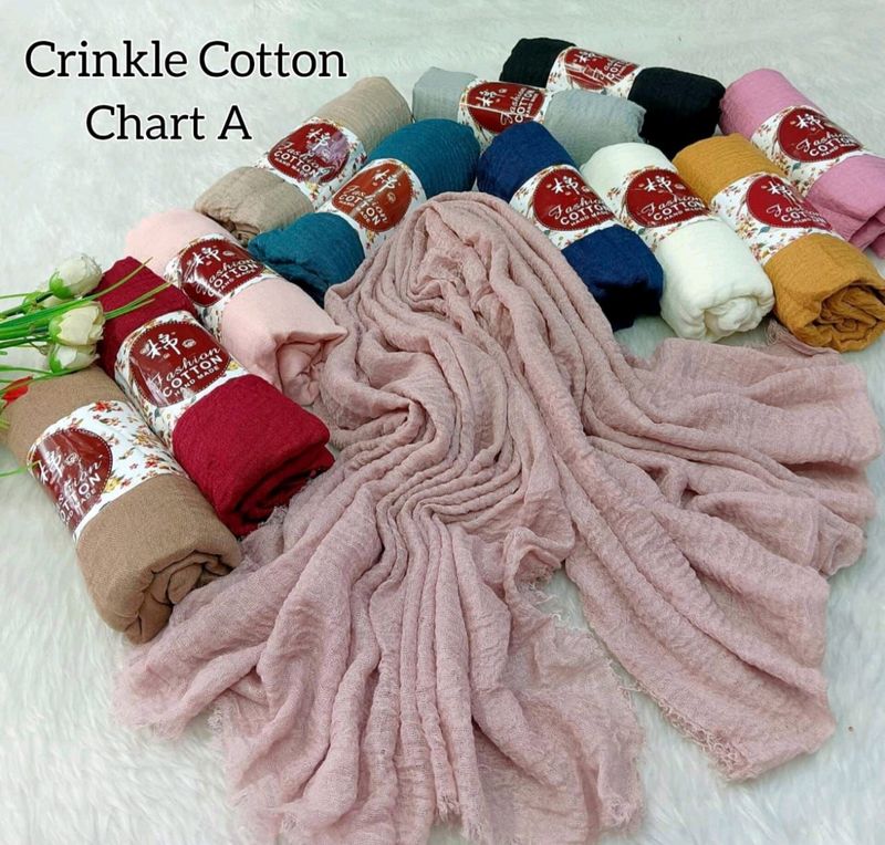 Cotton crinkle hijabs