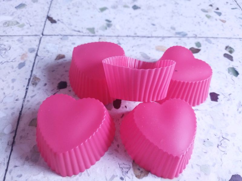 5pcs Silicone Heart Shape Cake/chocolate mould