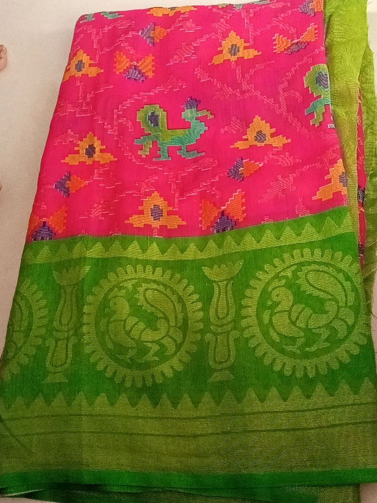 New Pure Cotton Patola Style Saree🌼