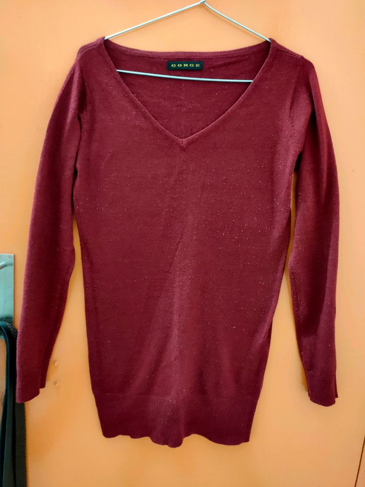 Maroon Light Winter Sweater