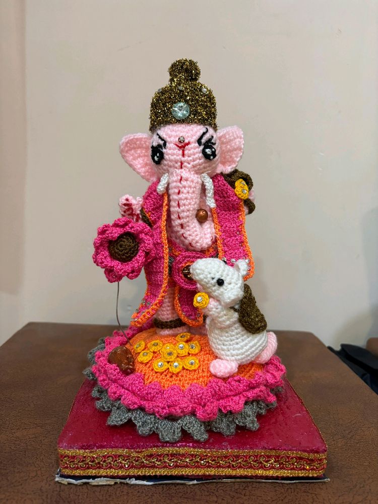 crochet ganpati ji with mushak