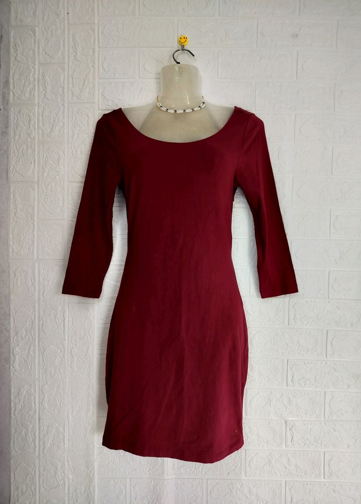 Maroon Bodycon Dress