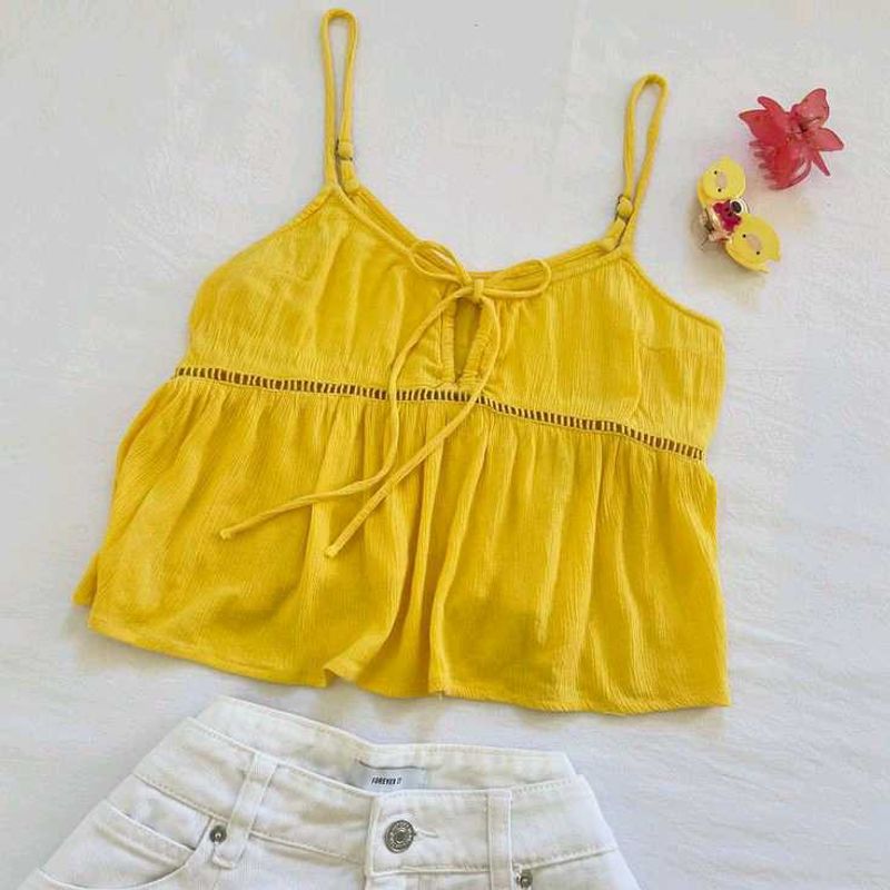 Princess Core Yellow Beach Top