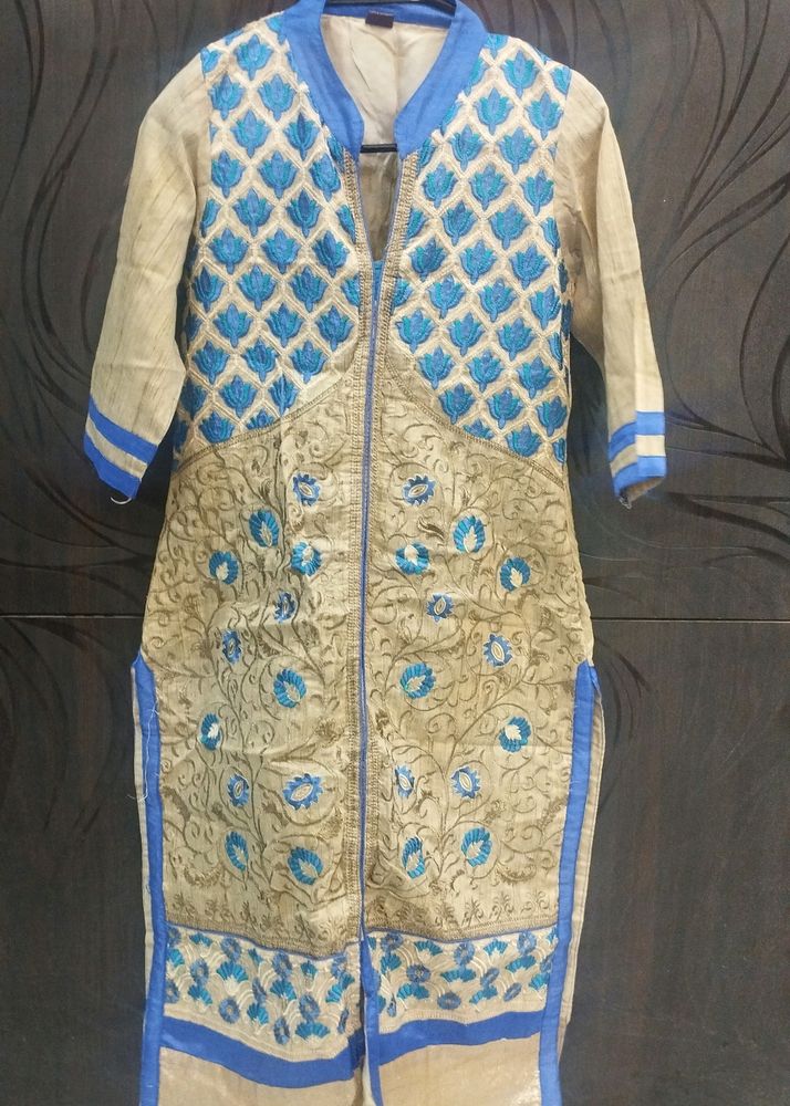 Heavy Embroided Navy Blue And Golden Kurti