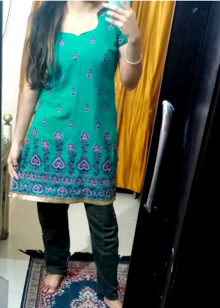 Short Kurti Sea Green