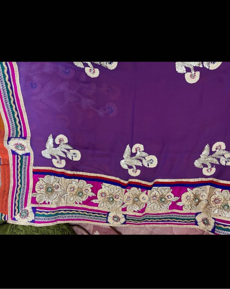 Beautiful Heavy Saree Gota Work At Low