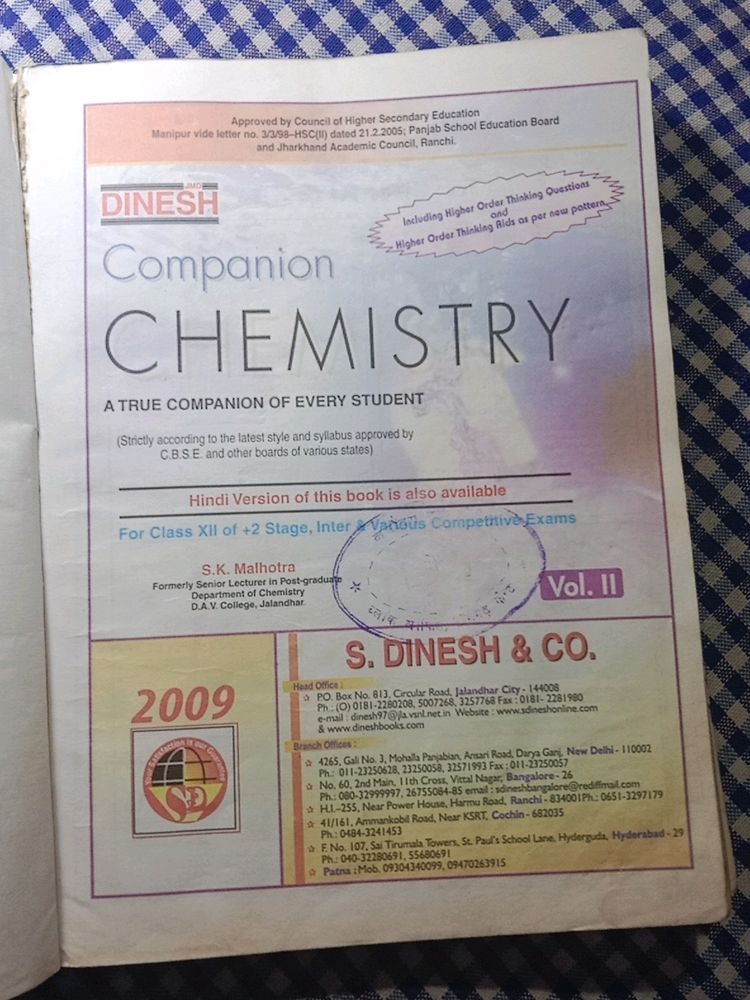 S Dinesh & Co. Chemistry Volume II