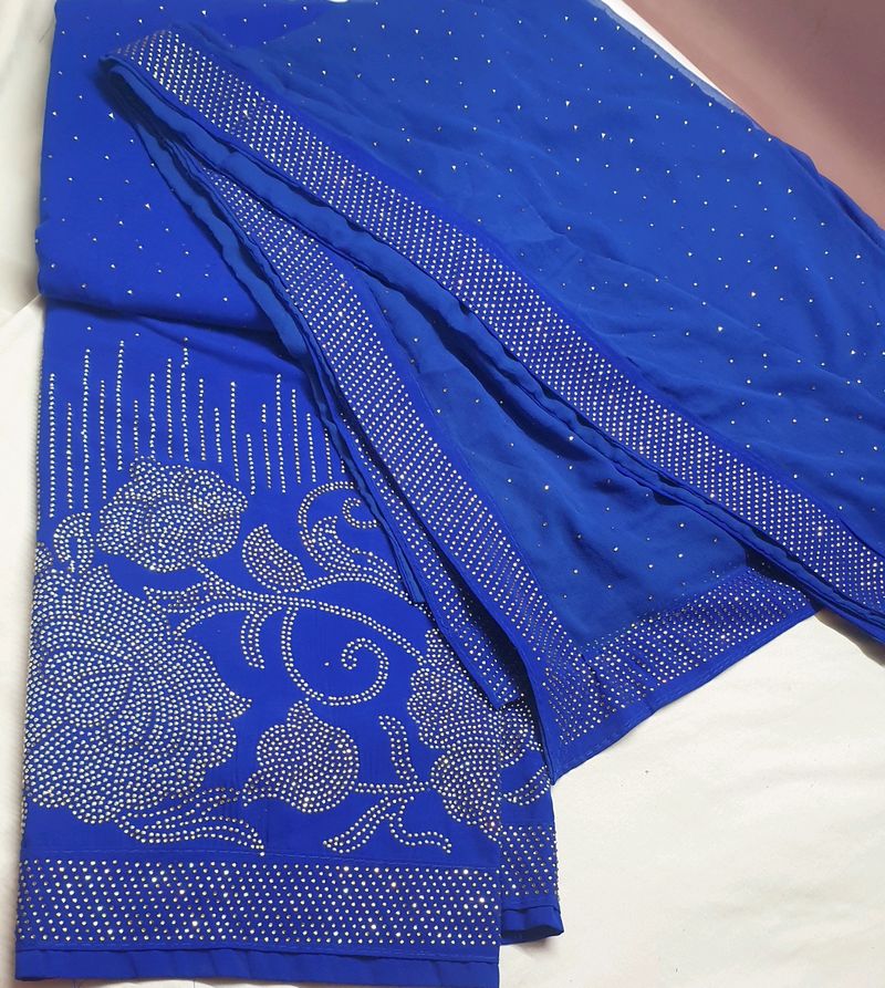 Royal Blue Dress Material