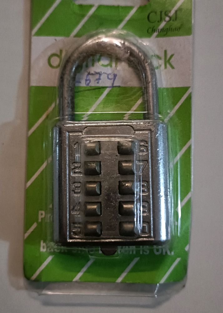 10 Digit Push Button Combination Padlock,