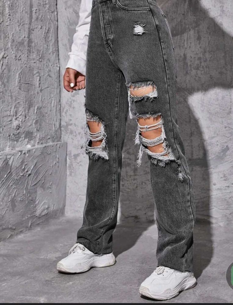 Zara Destroyed Ripped Jeans