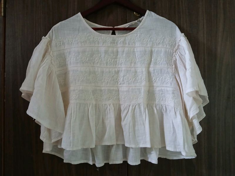 White Embroidered Top