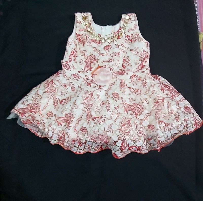 Baby Cream Color Frock