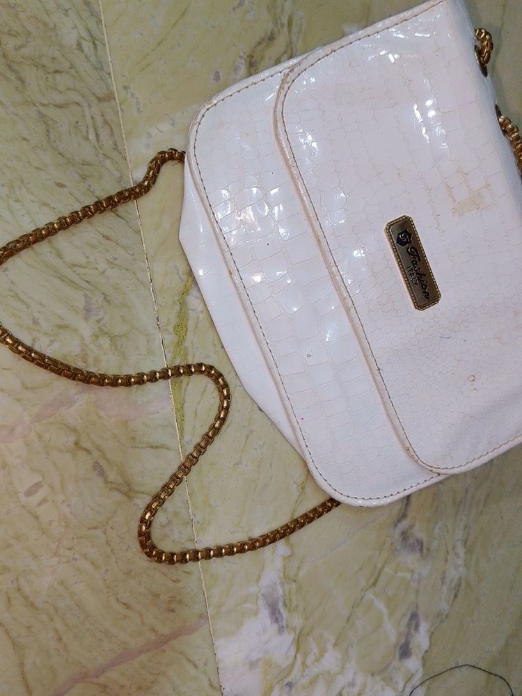 Beautiful White Side Bag