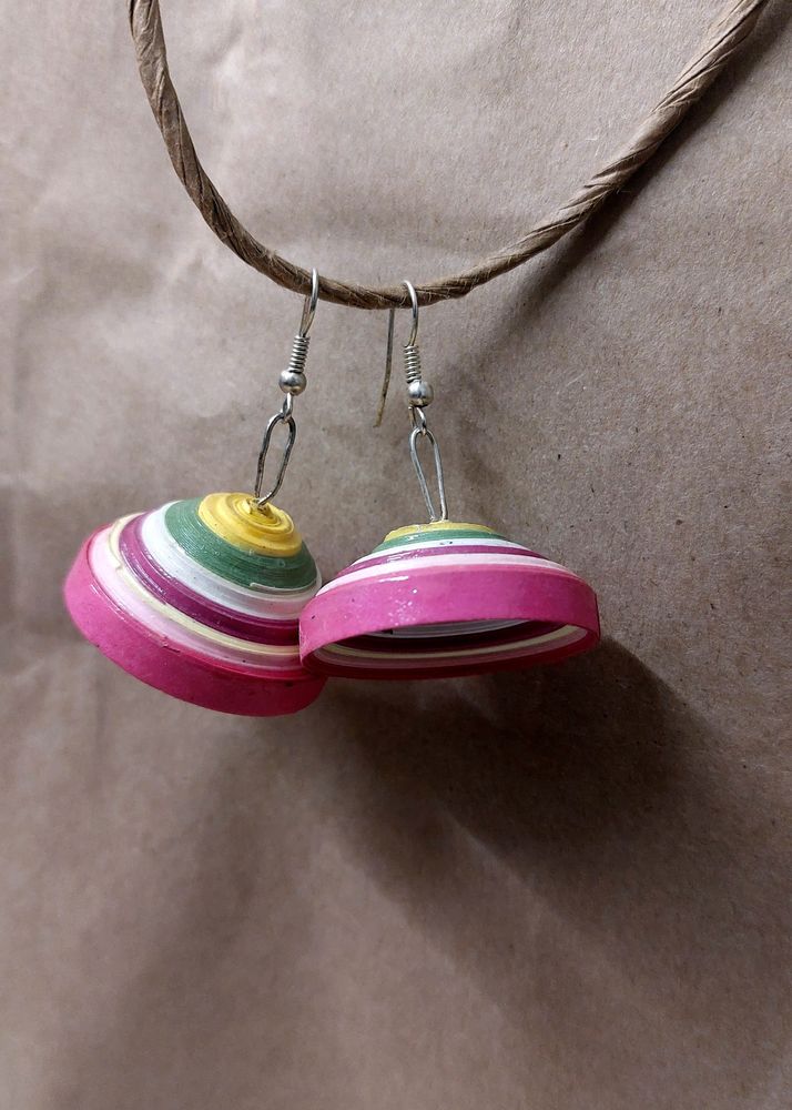 Rainbow Whirl Earrings (Handmade)