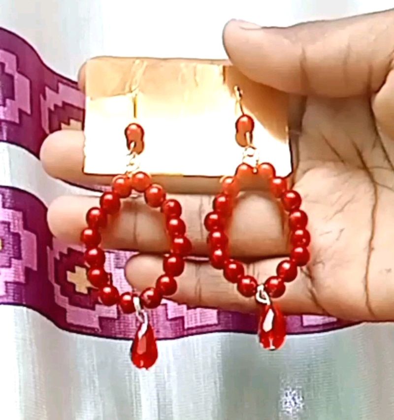 Red Stone Beautiful Earring