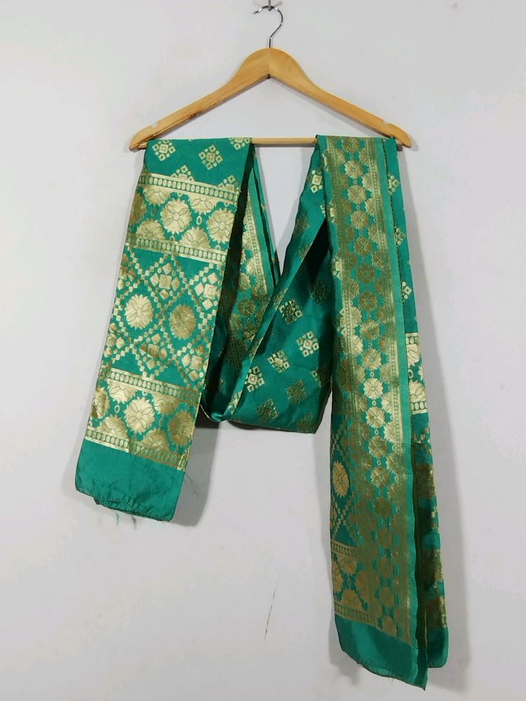 Sea Green Zari Printed Dupatta (Women)