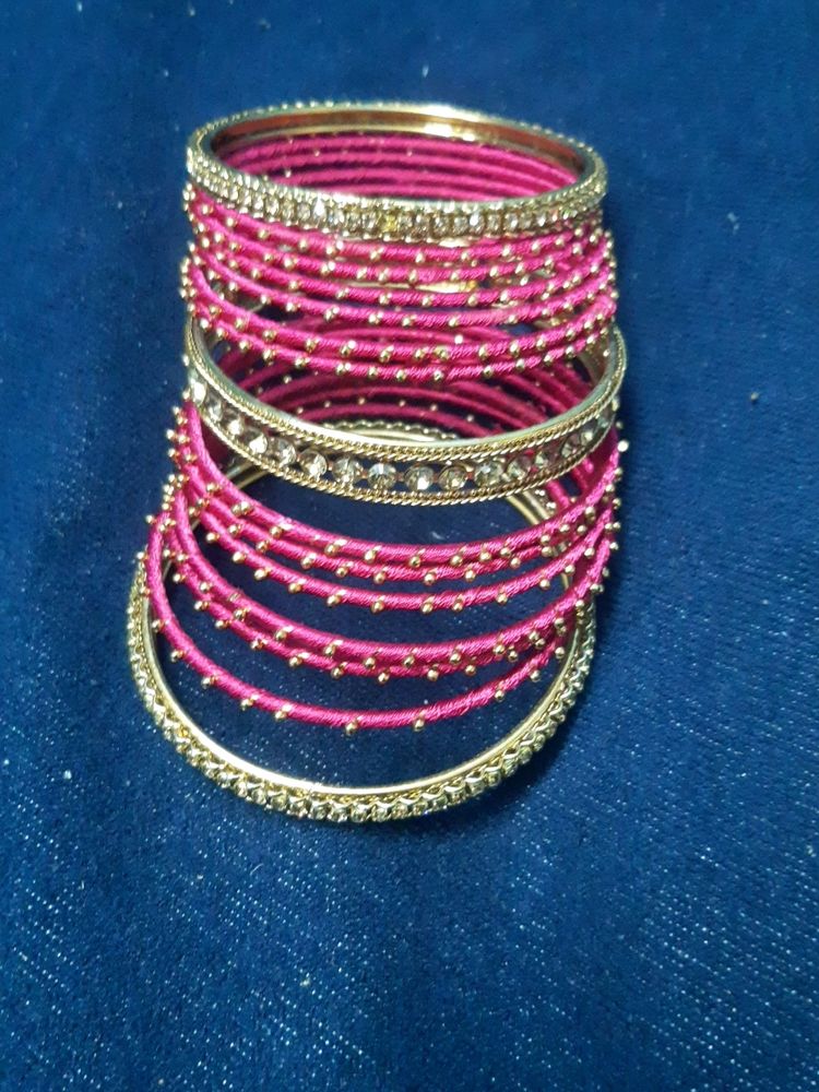 Pink And Golden Bangles