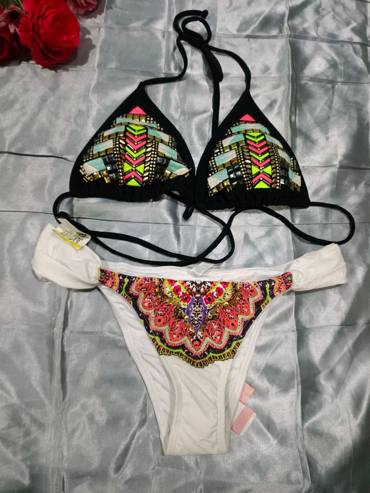 Vintage Halter Neck Bikini Set