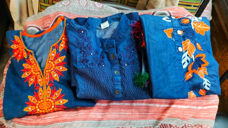 4 Denim Kurti Combo